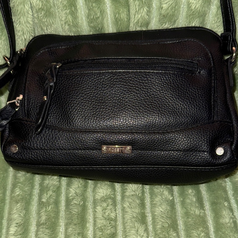 Rosetti Textured Black Shoulder Bag